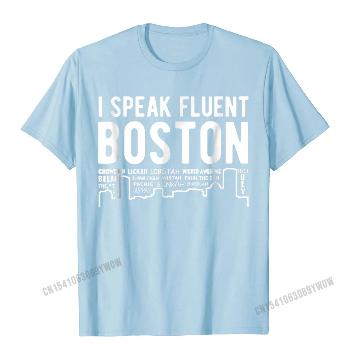 Casual Custom Autumn Cotton Fabric Crewneck Men Tops Shirt Group Tops Tees Rife Short Sleeve T-Shirt Wholesale I speak fluent Boston - Funny Boston accent t-shirt__251 light