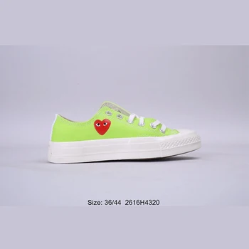 

Unisex skateboarding shoes Bright Green/Blue Big Eyes low/high top vulcanize canvas CDG PLAYx 1970S ayakkabi erkek bayan tmallfs