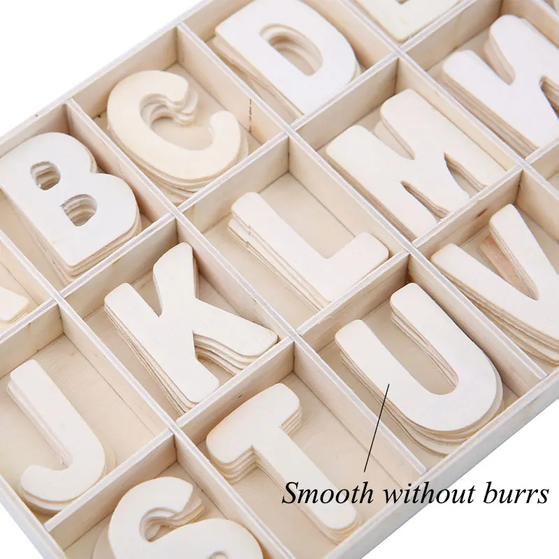 130PCS Early Education Color/Log Color Alphanumeric Wood Chip Educational Toys Learning English Alphabet DIY Wood Chip Kids Toys 5