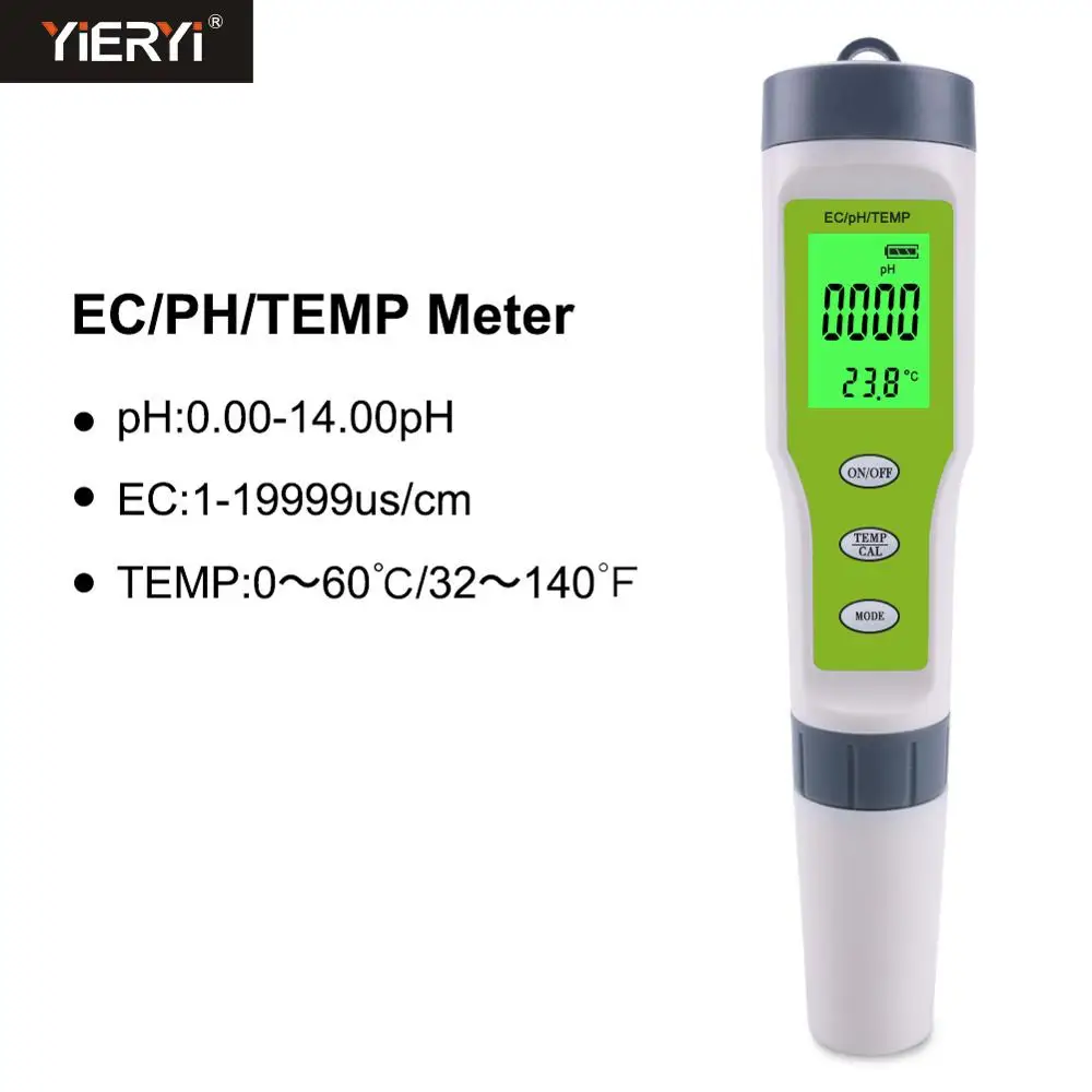 Yieryi Новый цифровой тестер воды 4 в 1/3 1 тест EC/TDS/PH/TEMP монитор качества Комплект