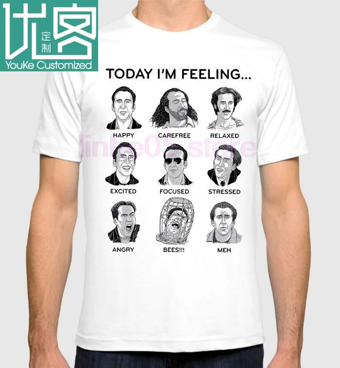 Nicolas Cage Faces футболка для мужчин S Funny Tee 3XL футболки Одежда больших и женщин Phiking с