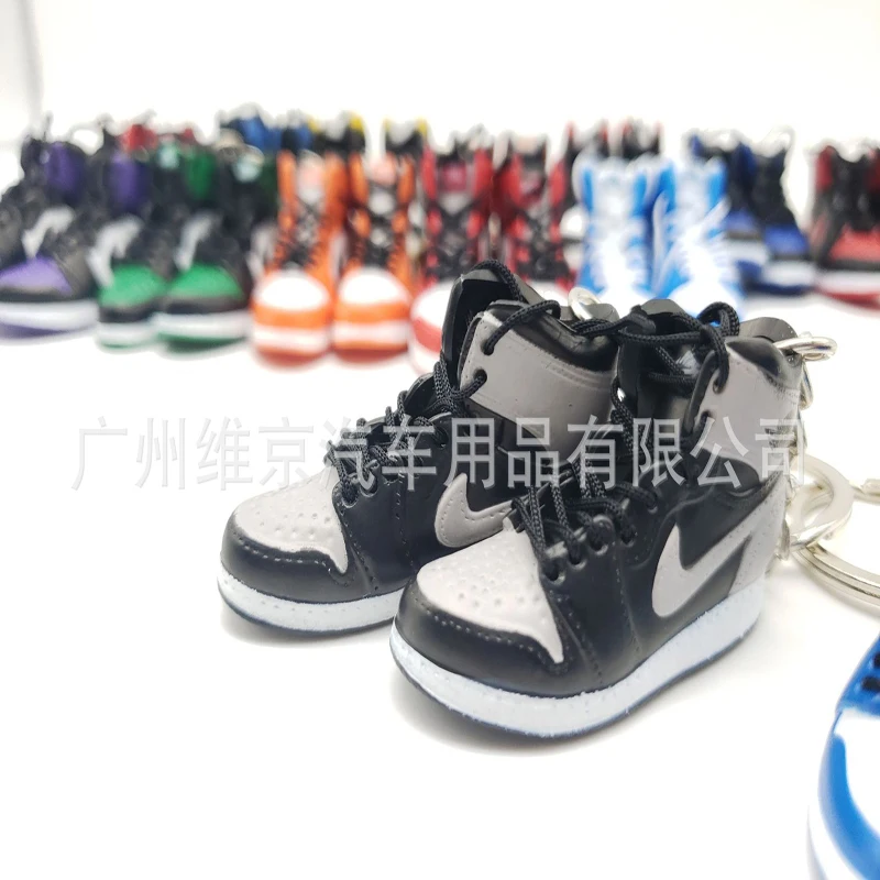 Дропшиппинг aj1 Chicago “не для перепродажи красный” брелок в виде кроссовка Air Jordan 1 3D мини-кроссовки, заблокированный спортивный брелок в виде кроссовка s