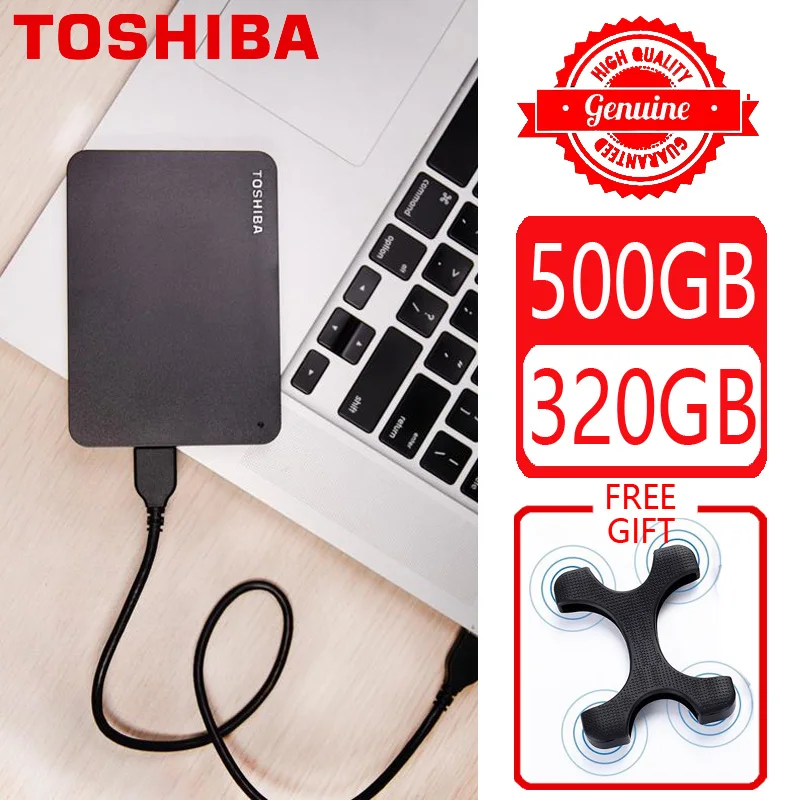 Toshiba black 320GB Canvio Basics USB 3.0 Portable External Hard Drive 