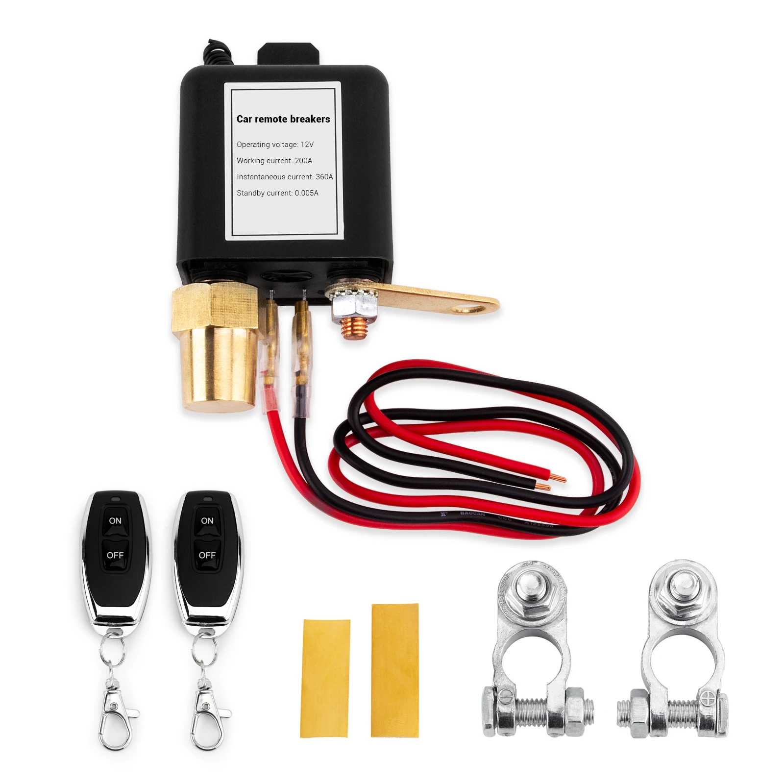  Kit de interruptor remoto de batería de 250 A, CC 12 V,  interruptor de desconexión de batería negativo para coche, RV, camión,  vehículo, interruptor de corte de batería antirrobo para evitar