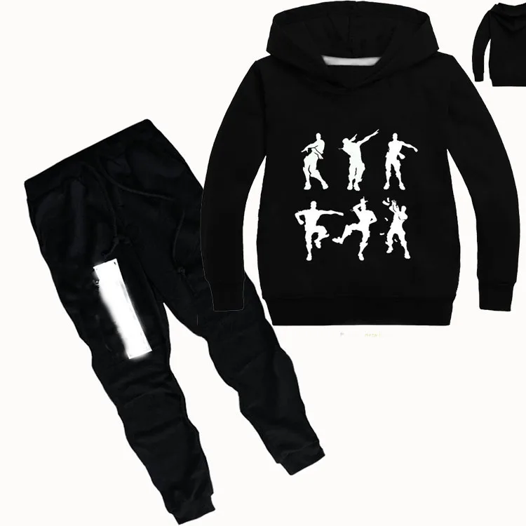 От 3 до 16 лет, коллекция года, осенняя модная детская одежда, вечерние толстовки с капюшоном Ninjago, штаны комплект одежды для мальчиков и девочек детский спортивный костюм - Цвет: black 2