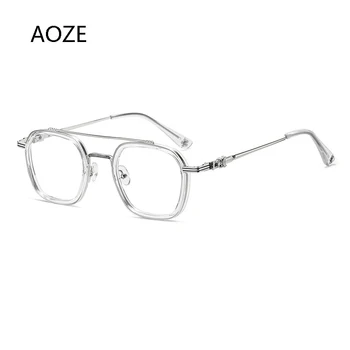 AOZE 2021 Vintage transparent square glasses for men and women, transparent lenses, lens frame, Unisex, blue anti-light Multan