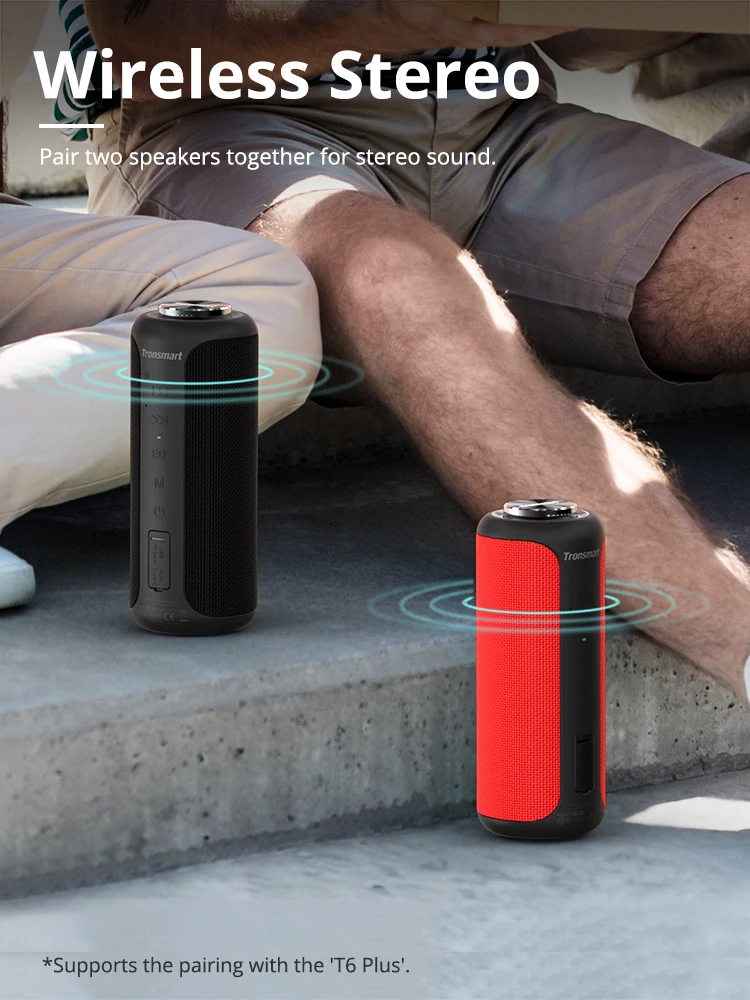 Tronsmart T6 Plus Upgraded Edition Bluetooth 5.0 Portable Speaker with Up to 40W Power, SoundPulse Technology, IPX6, NFC Tronsmart T6 Plus Upgraded Edition Bluetooth 5.0 Portable Speaker with Up to 40W Power, SoundPulse Technology, IPX6, NFC