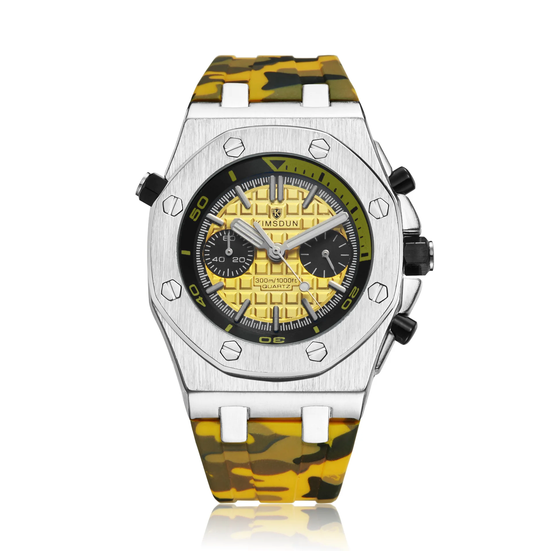 Switzerland Royal Rolexable Japan Miyota Кварц мужская мода два глаза силиконовый Камуфляжный пояс спортивный водонепроницаемый reloj hombre