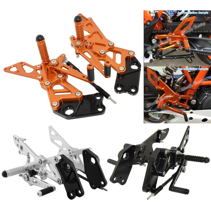 Motorcycle Footrest Plate for KTM DUKE 250 390 Rearset Foot Heel Pegs Guard 2017 2018 2019 BK