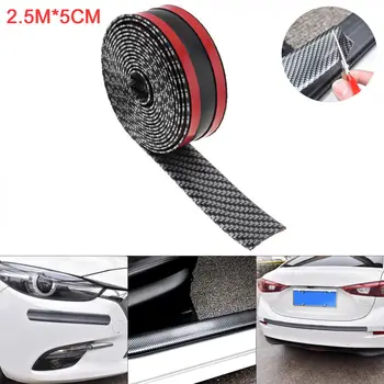 

DIY Universal PVC Carbon Fiber 250CM x 5CM Car Door Pedal Bumper Anti Collision /Friction Protection Sticker