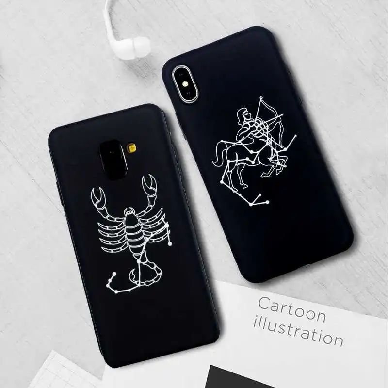 

Fashion Zodiac Signs Pattern Soft sFor Samsung Galaxy A8 A6 A9 A7 Plus 2018 Case For Galaxy A8 A6 A9 Pro 2019 Phone Case Cover