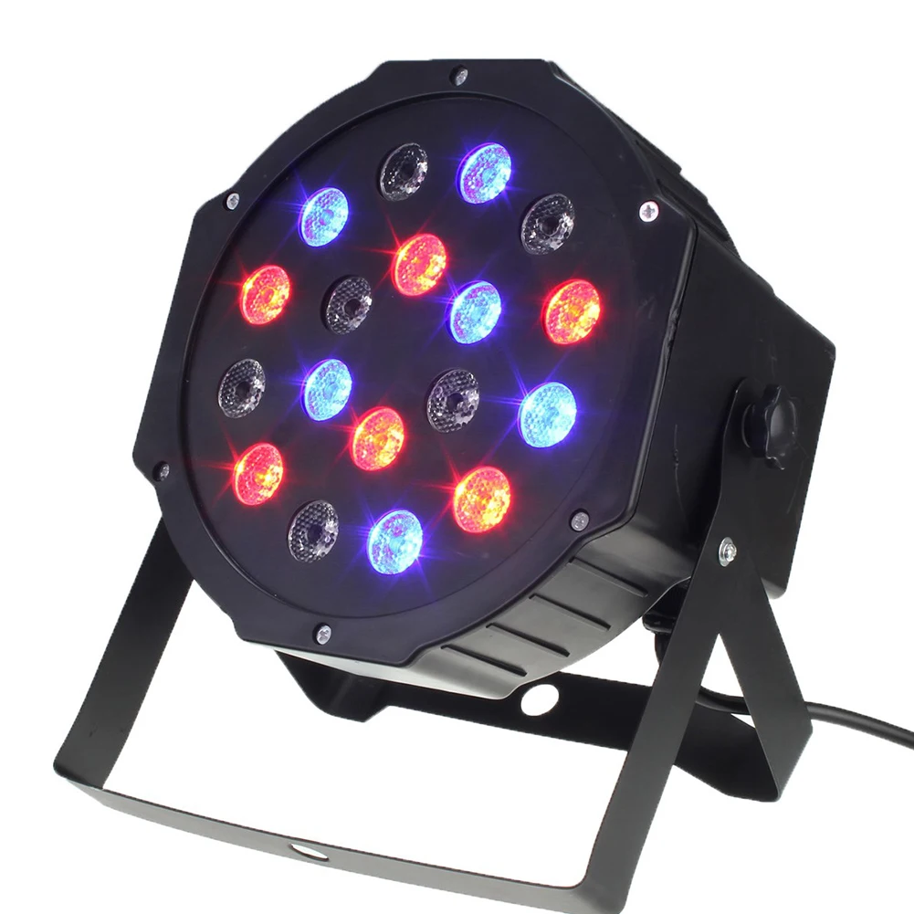 

2018 RGB Disco Lighting Equipment DJ PAR Lamp LED Stage Light DMX512 Controller 18 LEDs Colorful LED Ball Stage Shows Lighting