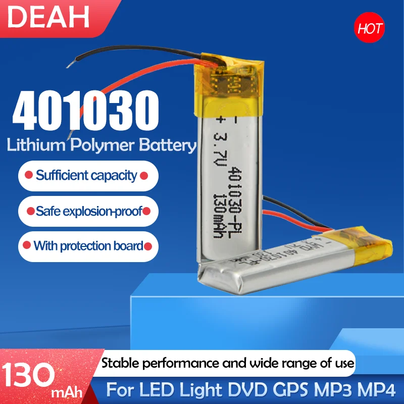 Литий полимерный литий аккумулятор 3 7 В 130 мАч 401030 для MP3 MP4 MP5 GPS DVD планшета Bluetooth