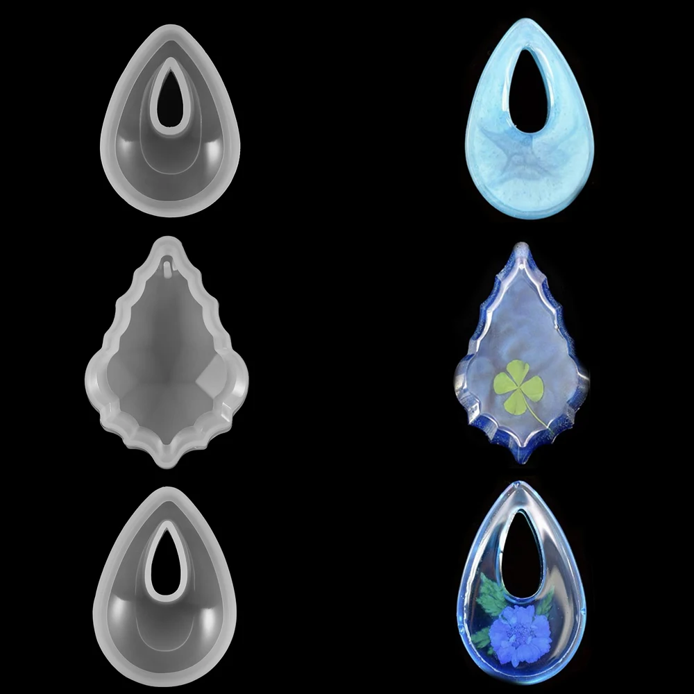 

1Pcs Hollow Classical Style Pendants Earrings Silicone Mold Water Drop Silicone UV Epoxy Resin Molds For DIY Jewelry Making