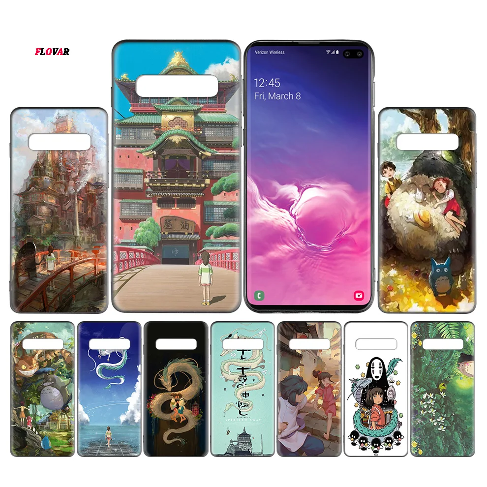

Totoro Spirited Away Ghibli Black TPU Case Cover For Samsung Galaxy Note 8 9 10 10+ S8 S9 S10e Plus 5G A30 A50 A70 A30s A50s Coq