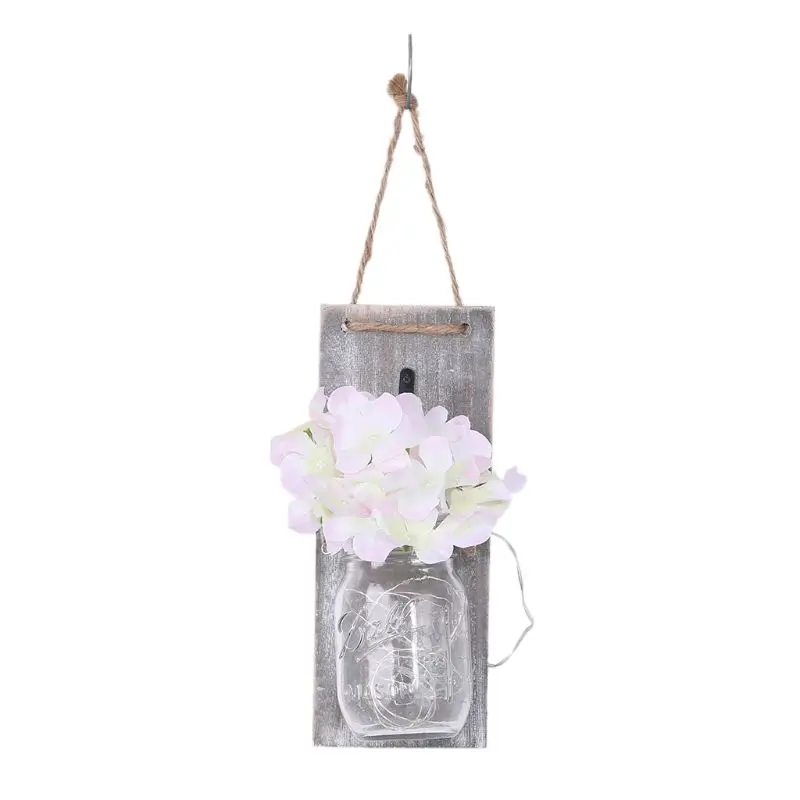 

Rustic DIY Mason Jar Bottle Flower LED Fairy String Light Wall Sconces Lamp for Home Wedding Decoration