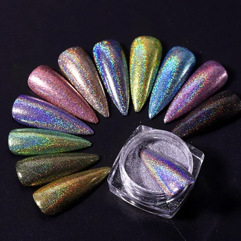 

1Box Glitter for Nails Holographic Dip Powder Mirror Polishing Chrome Pigments Nail Art Decorations Laser Dazzling Dust