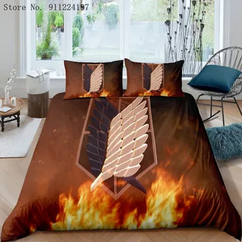 Japanese Anime Attack on Titan Bedding Twin Full Queen Super King Single Double Size Duvet