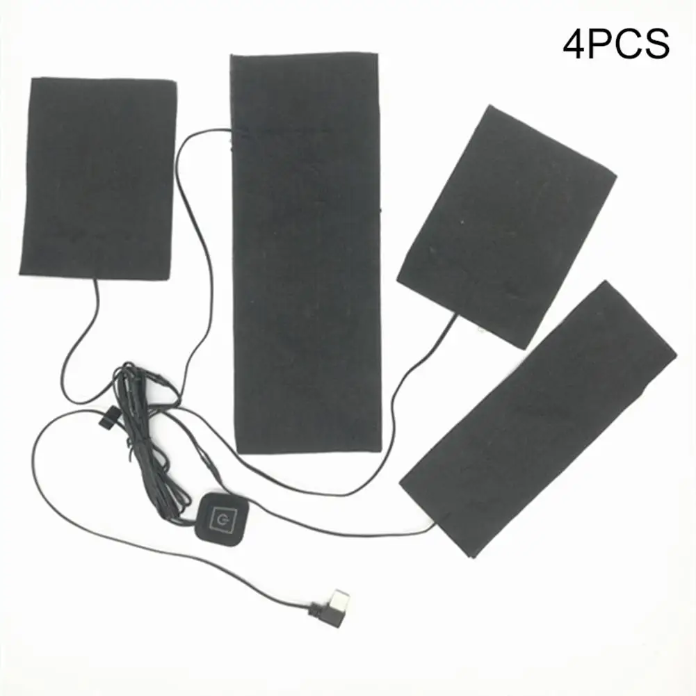 

4 In 1 USB Electric Heating Pads Vest Clothes Heater Warmer Portable Winter Insulated Washable Heated Cloth Pad
