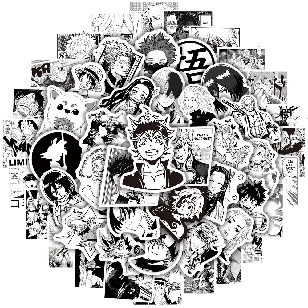 Manga Stickers Black and White (50 pcs)