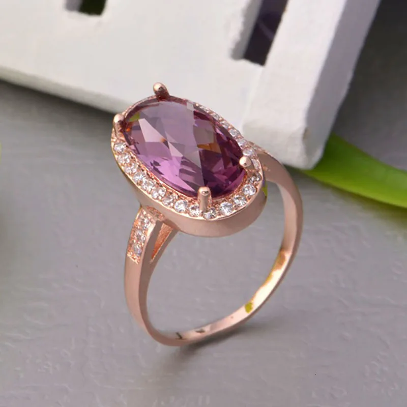JoiasHome, 925 пробы, серебряное, роскошное кольцо с овальным Рубином, драгоценные камни, розовое золото, серебряное, хорошее ювелирное изделие, вечерние ювелирные изделия, подарок