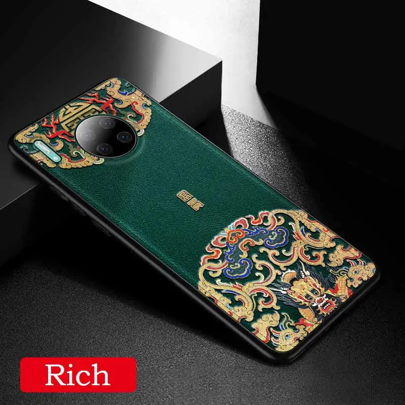 Rich Для huawei mate 30 mate 30 Pro Чехол против отпечатков пальцев ударопрочный тисненная полиуретановая кожа ультратонкий чехол для huawei mate 30 mate 30 Pro Funda Caphina - Цвет: Rich
