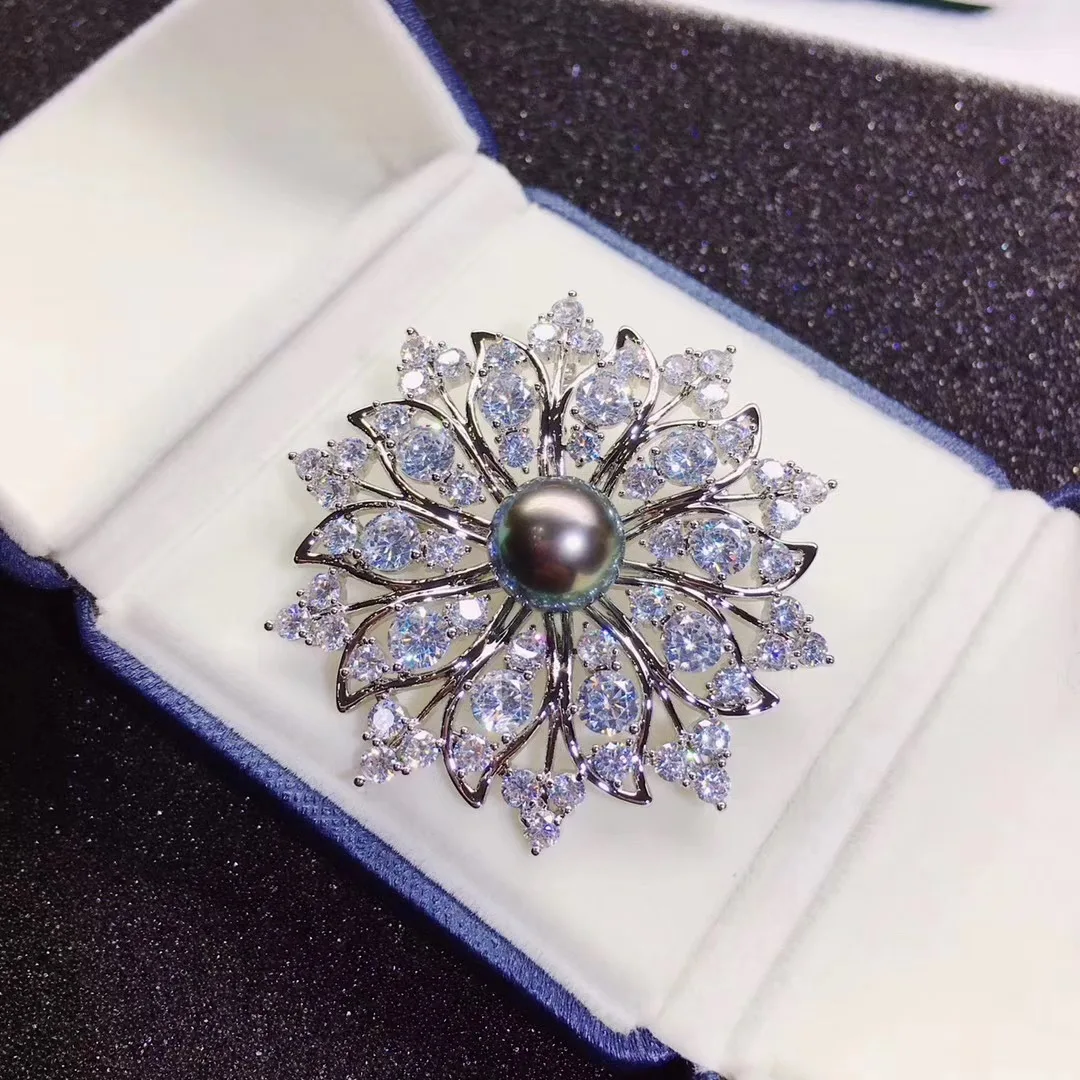 DIY Accessory Pearl Brooch Female Snowflake Corsage-Style Overcoat Sweater Suit for Breastpin Versatile Classic Generous