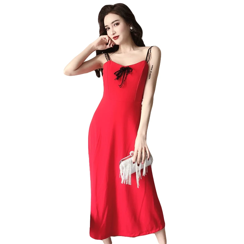 

V Neck Solid Color Back Cross Backless Sleeveless Sexy Strap Dress 2019 Summer Long Strap Dress Bandage Dress A Line Maxi Dress
