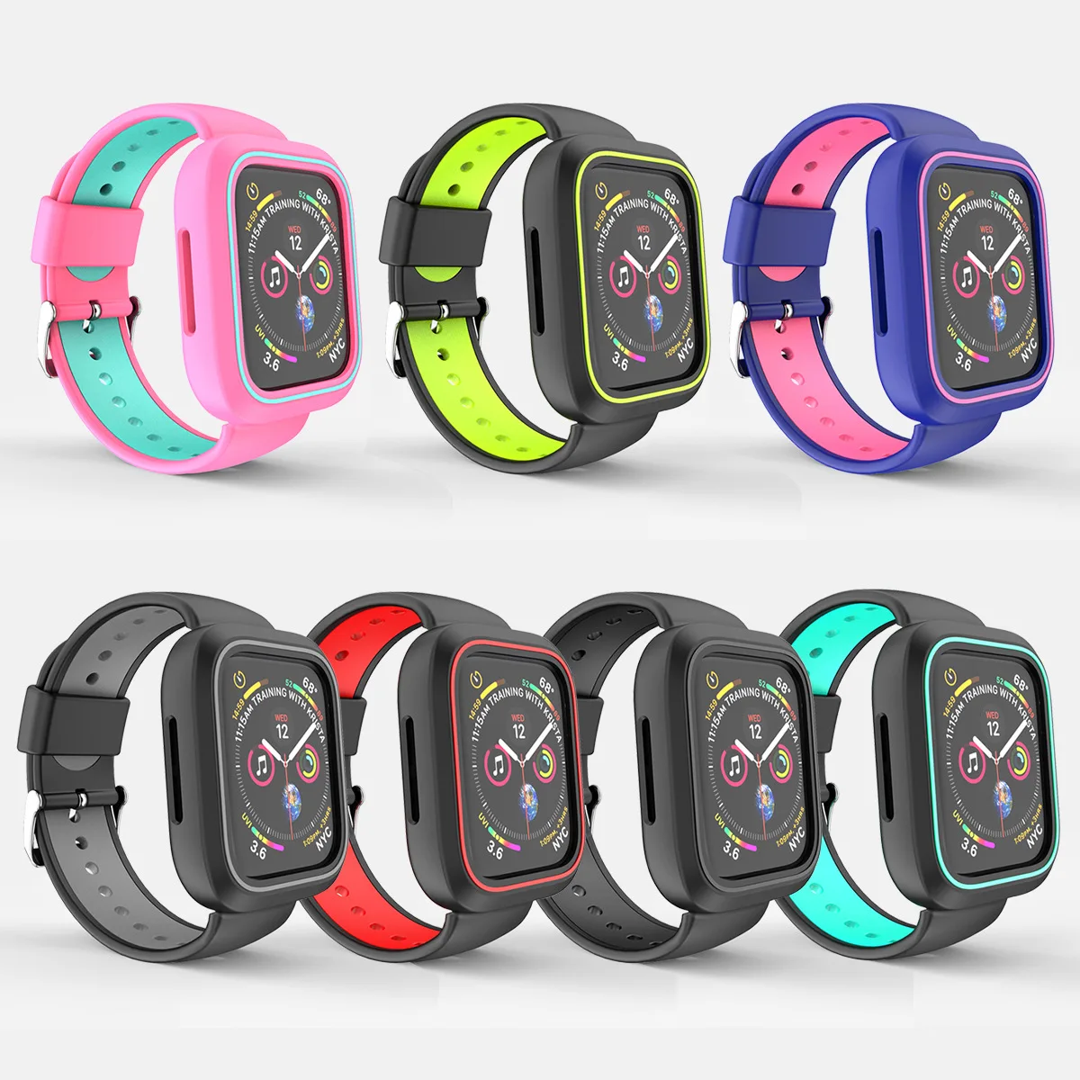 Чехол+ ремешок для apple Watch 3 ремешок 38 мм 42 мм iWatch ремешок 42 мм 38 мм мягкий дышащий силиконовый ремешок для часов Браслет apple watch 3 2 1
