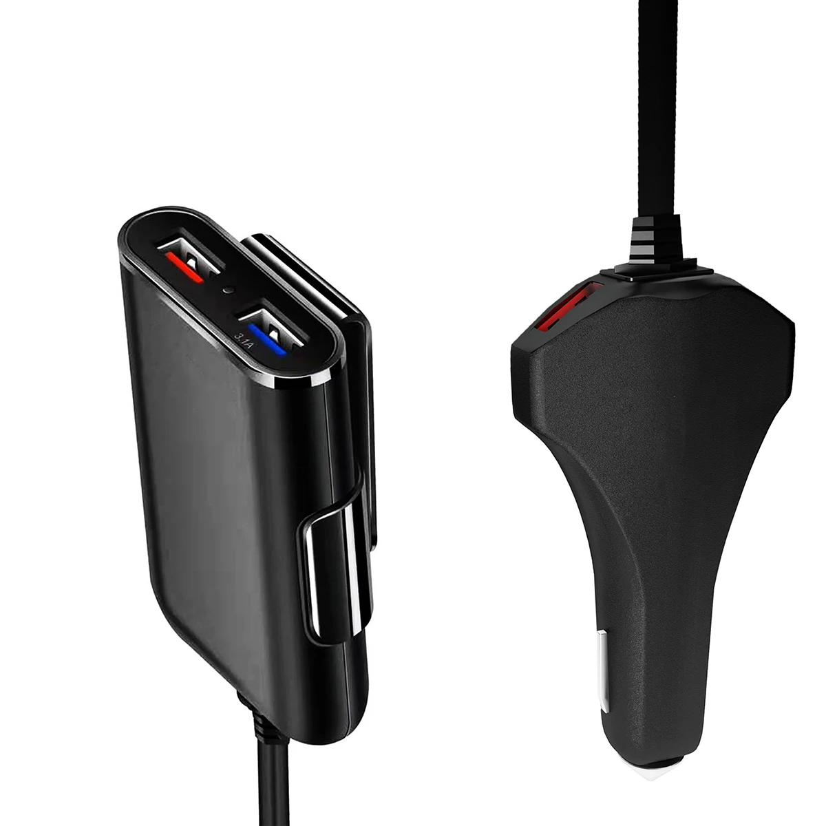 Автомобильное зарядное устройство с 4 USB-портами 12-24 В постоянного тока