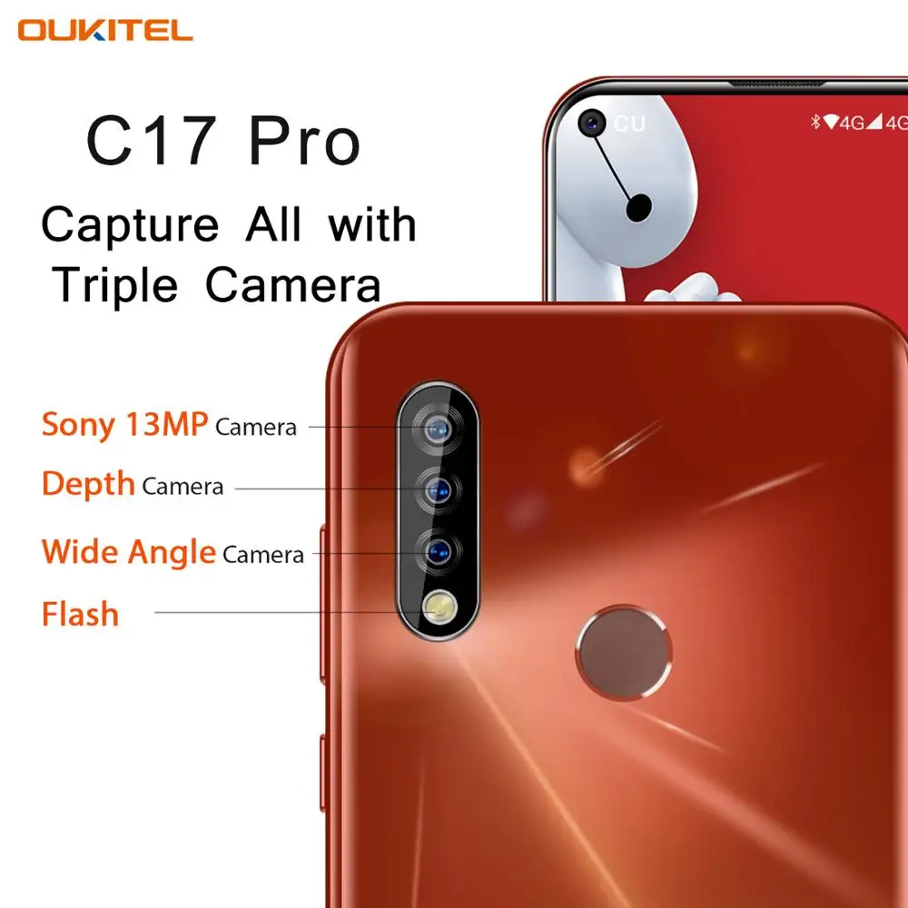 OUKITEL C17 Pro смартфон с 6 35 дюймов Android 9 0 4 ГБ 64 19:9 Dual 4G Band мобильный телефон отпечаток