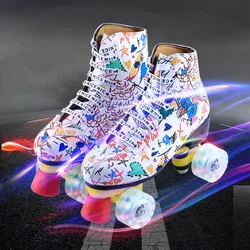 Double Row Roller Skates Wheels Led Fashion Beginner Men Roller Skates Women Colorful Rolki Do Jazdy Sports Accessories