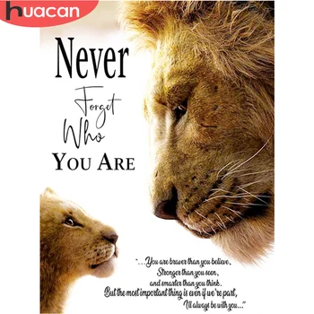 

HUACAN Diamond Embroidery Cross Stitch Lion Full Square/Round Painting Animal Picture Handcraft Mosaic Art Kit Home Decor