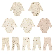 Ensemble body et pantalon pour bébé fille de 0 à 2 ans, vêtements d'automne à manches longues, imprimé floral 