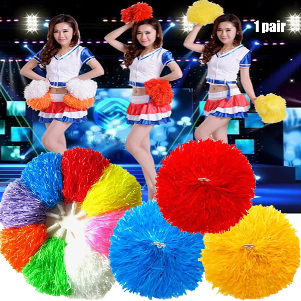 

Competition Flower Double hole handle Dance Party Decorator Cheerleader pompoms Cheerleading Cheering Ball Club Sport Supplies