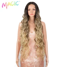 

Magic 40 inch Synthetic Lace Wig Deep Wave Curly Hair Blonde Wigs For Women Middle Part Long 613 Lace Wig Cosplay Lolita Wigs