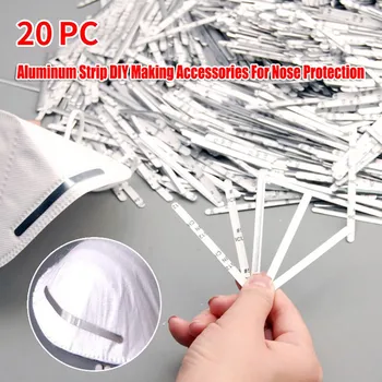 

20Pcs 85mm Nose Bri dge Strip Mouth Mask Accessories DIY Aluminum Strip Hot Melt Adhesive Nose Bridge Protective Cover Mask #R25