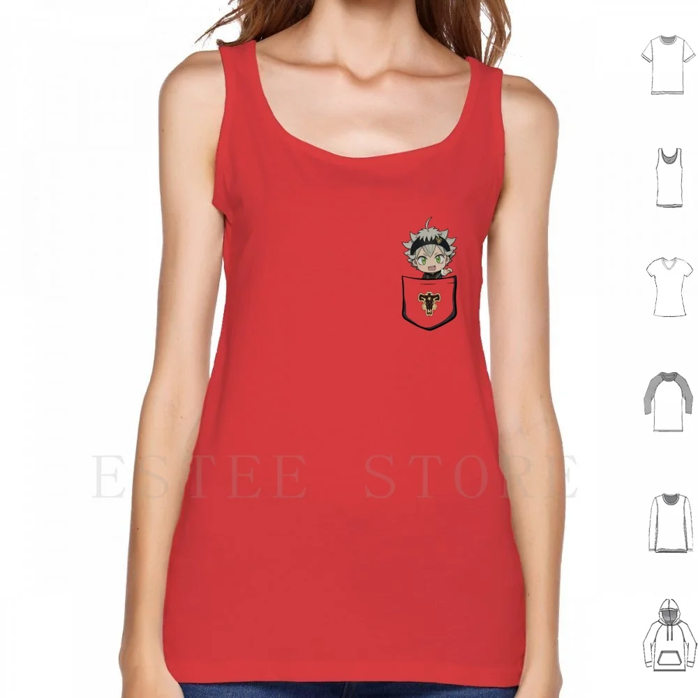 Asta Black Clover Canotte Gilet Cotton Anime Blackclover Black Clover Asta Bird Anti Magic Antimagic Funny Chibi Simple Manga