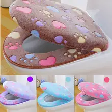Bathroom Toilet Seat Cover Set Thicken Soft Coral Universal Zipper Toilet Case Warm Waterproof WC Potty Cover Closure Design