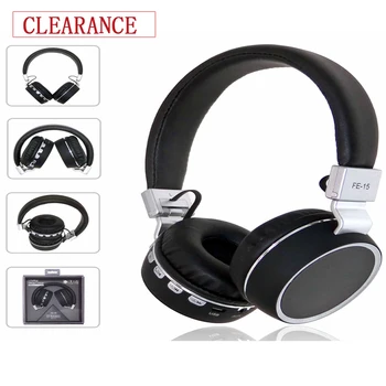 

Headphone bluetooth headset folding plug-in card FM radio metal texture with microphone color stylish double bass stereo FE-15