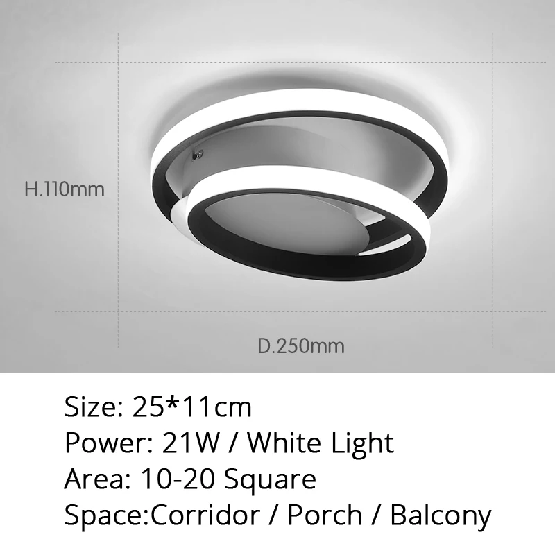 X6002 cool white Современный светодиодный потолочный светильник, теплый или холодный белый, для гостиной, коридора, балкона, поверхностного монтажа, светильник s, белый, черный, цвет корпуса dero - Цвет корпуса: X6002 cool white