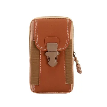 

Men's New Matte Retro Mobile Phone Bag Buckle Zipper 6 Inch Horizontal Pockets #R20