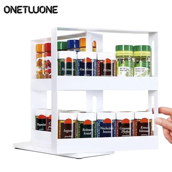 

2 Layer Kitchen Spice Storage Shelf Rack for kitchen Multi-Function Rotating Rack Shelf Bathroom Accessories Kitchen Organizer