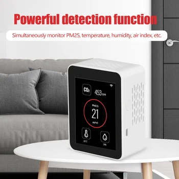 

Digital CO2 Detector PM2.5 Meter 2.8 Inch TFT Color Display Screen CO2 PM2.5 Temperature Humidity Detector Air Quality Monitor
