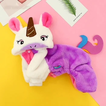 

Soft Dog Clothes Rainbow Unicorn Breathable Pets Clothing for Small Medium Dogs Cat Coral Clothes Teddy Jumpsuit Pet Clothes
