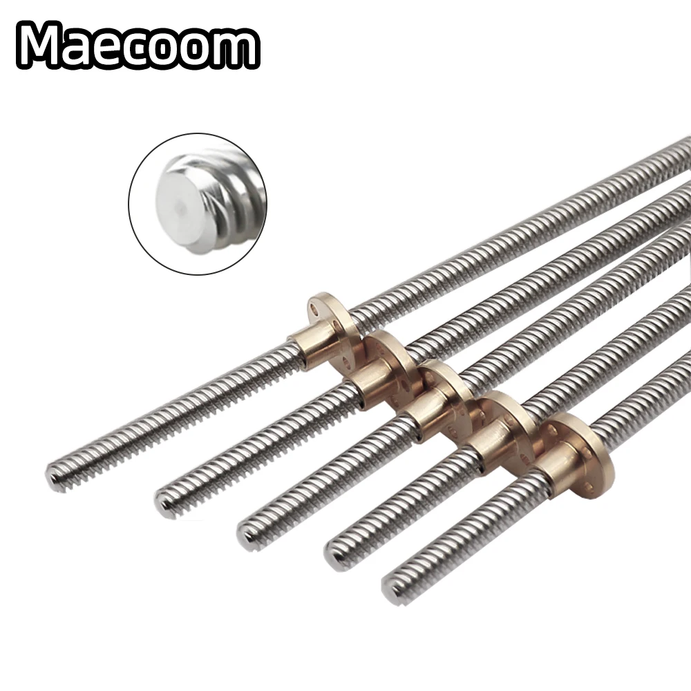 

3D Printers Parts T8 Lead Screw 100mm150mm250mm300mm300mm350mm lead screw 8mm Trapezoidal Screws Copper Nuts Leadscrew CNC Part