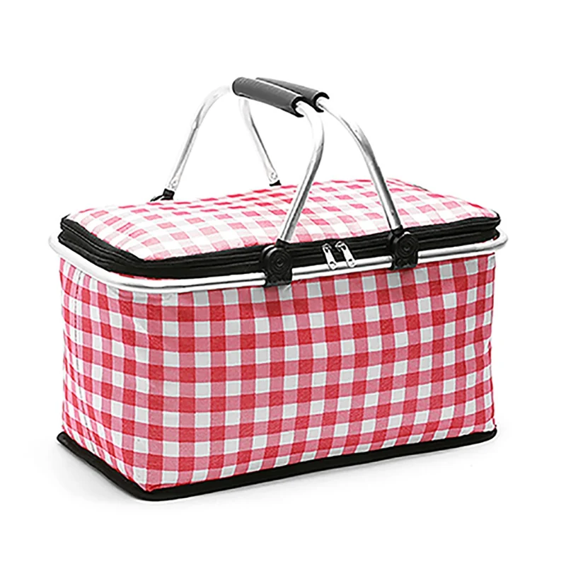 Многофункциональная Большая вместительная изолированная сумка переносная Корзина для пикника еда свежая корзинка для завтрака - Цвет: HG