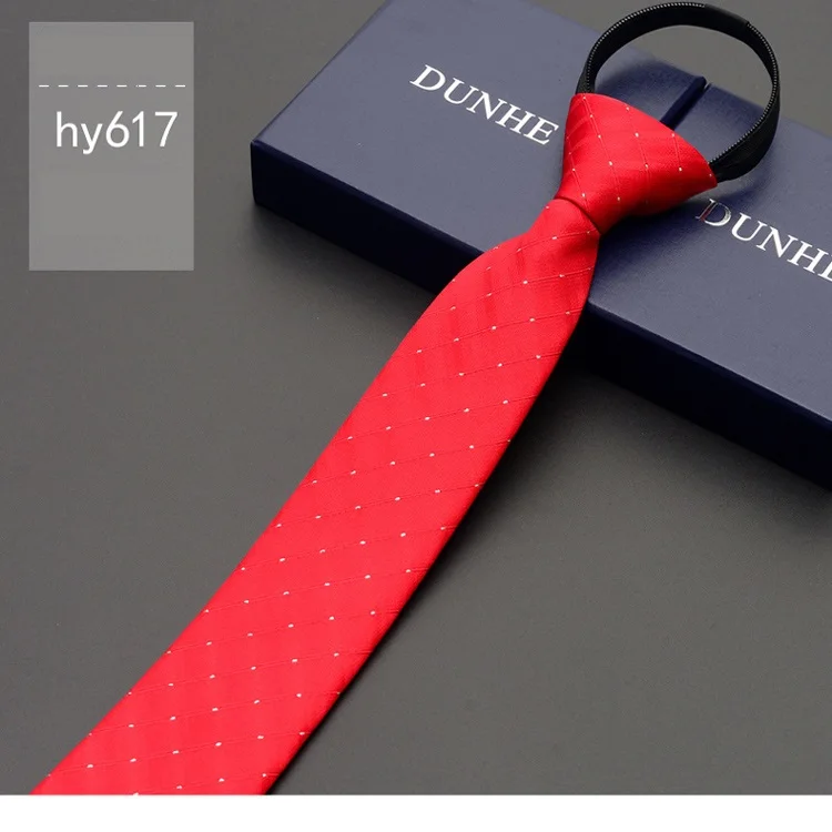hy617 Высокое качество новые дизайнерские бренды модные деловые повседневные 6 см тонкие галстуки для мужчин красная молния галстук формальный с подарочной коробкой - Цвет: hy617