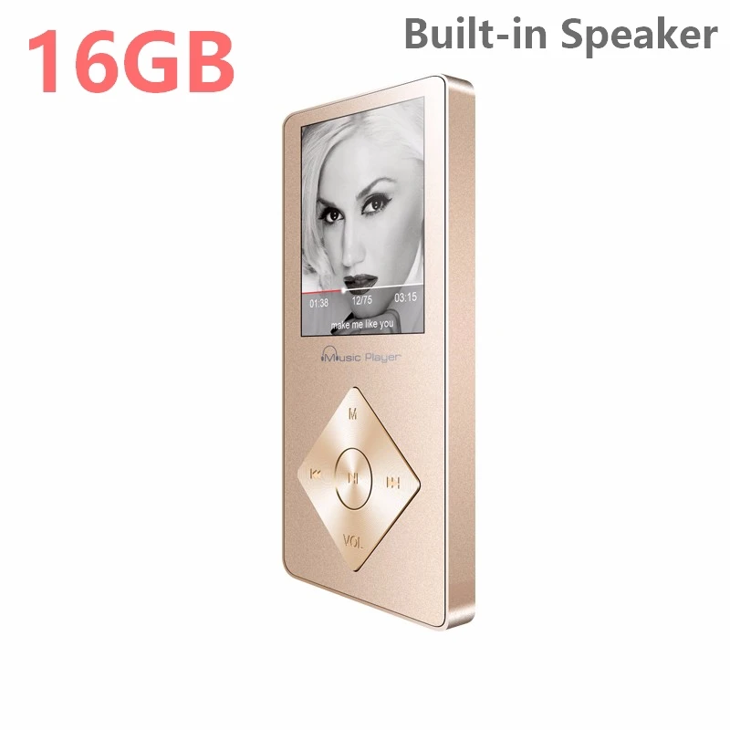 

HIFI MP3 Player with Speaker IQQ X08 with 1.8inch Screen 16GB Expandable to 64GB Support FM, Voice Recorder MP3 Music Player