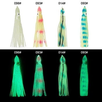 

5Pc Luminous Squid Skirts Soft Lure 5cm Night Fishing Lure Octopus Glow Rubber Artificial Bait